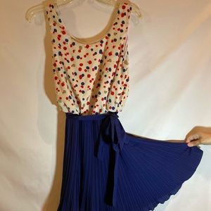 Polka Dot Pleated Dress